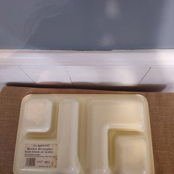 Art Form Ind Christmas Tree Chip Dip Rigid Plastic Divided Serving Tray Vintage - Picture 12 of 13